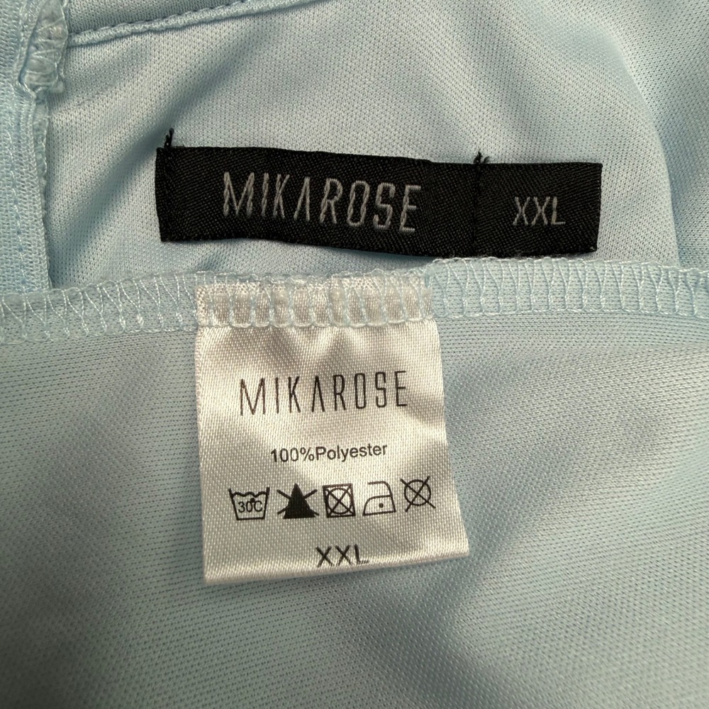 Mikarose Womens Light Blue Lace Empire Waist Modest Dress XXL Scalloped Hem - Picture 3 of 8